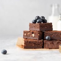 Vegan,Chocolate,Brownie,With,Nuts,And,Blueberry.,Brownie,Chewy,Squares